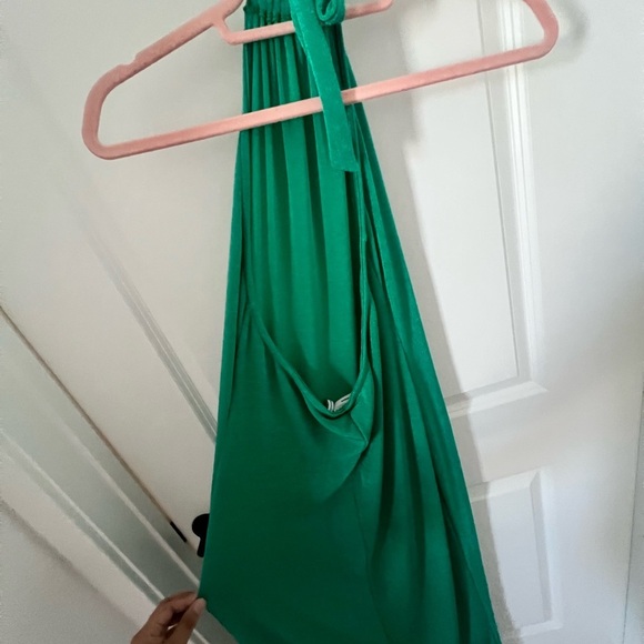 ASOS DESIGN halter slinky beach midi dress in emerald green Size 10 - Picture 13 of 13